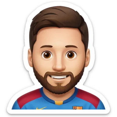 Lionel Messi with a beard sticker