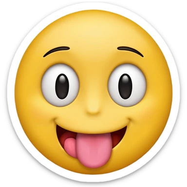 An emoji with a straight face with their tounge sticking out sticker