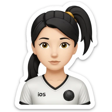 white girl tha plays soccer black hair in ponytail  sticker