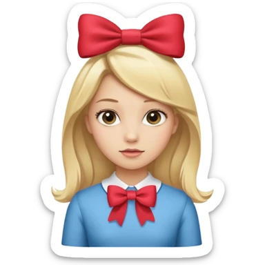 Girl with bow sticker