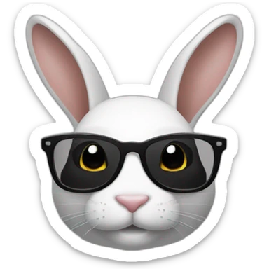 Lapin noir et blanc sticker