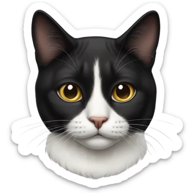 Tuxedo cat face sticker