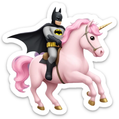 Batman riding a cute pastel pink unicorn sticker