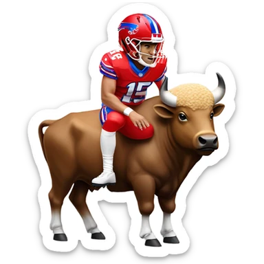 Buffalo bill nfl being rode by Patrick mahomes  sticker