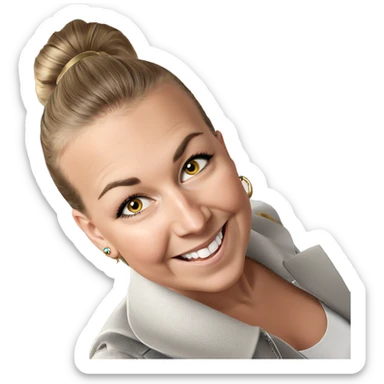 smiling girl with earrings sticker