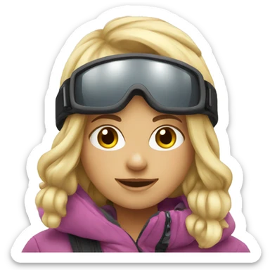 Blonde girl snowboarding  sticker
