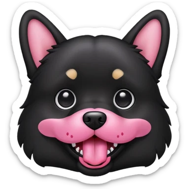 dog black and pink sticker