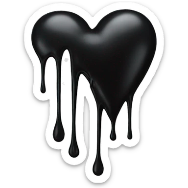 Black dripping heart sticker