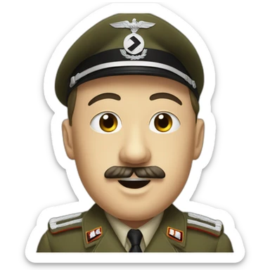 Hitler fait un signe avec des soldats sticker