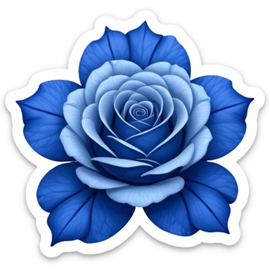 rose shape flower, no stem, now make it a indigo color sticker