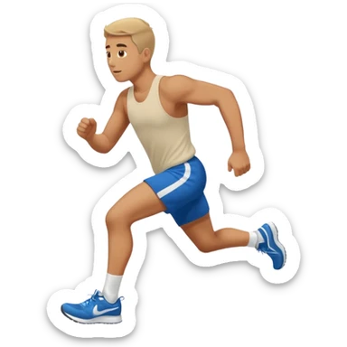 tall, stocky man running in a track meet sticker