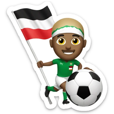 Footballer with the iraqi flag sticker