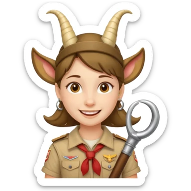 scout girl with a horn sticker