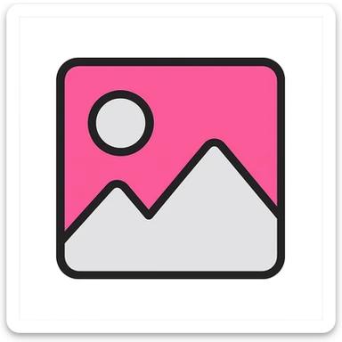 minimal image placeholder emoji with color accent, pink and gray, icon style sticker
