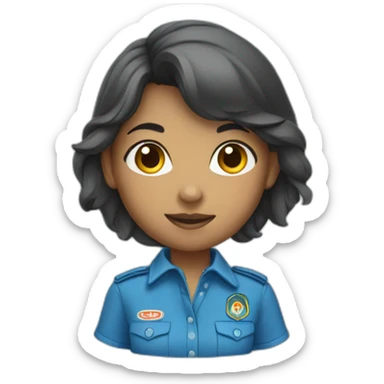 Scout girl with blue shirt with skirt  sticker