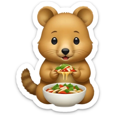 quokka eating vietnamese food sticker