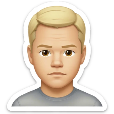 Half Asian, blond haired, Matt Damon looking. sticker