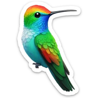Celeste hummingbird with rainbow as background sticker