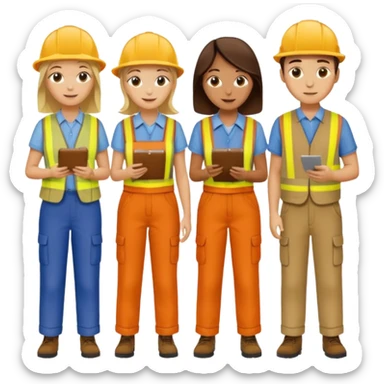 Make a photo of 5 project managers, specificly 3 girls and 2 boys, that are making project for improvment of the vineyard sticker