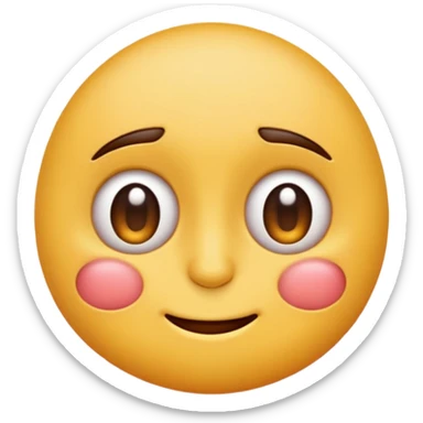 Un emoji con los ojos entre cerrados pero las mejillas sonrojadas sticker