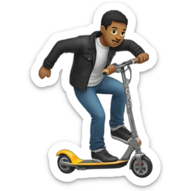 Man doing freestyle Scooter tricks sticker