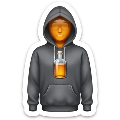 Liquor bottle with a hoodie  sticker