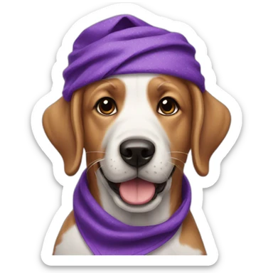 dog with purple bandana sticker