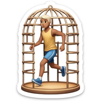 person stepping out of a dark cage into light sticker