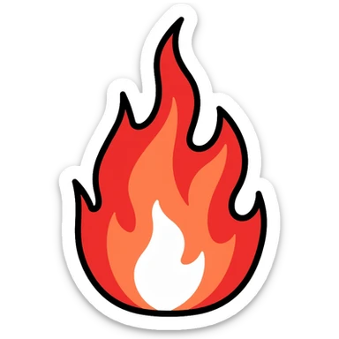 bright red flames, fire with intense red color sticker