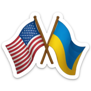 Ukrainian and USA flags sticker