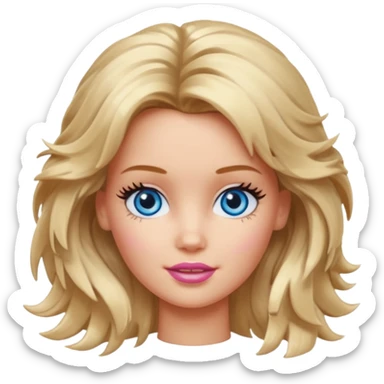 Barbie with messy hair sticker