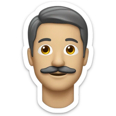 homme moutache ticket de metro sticker