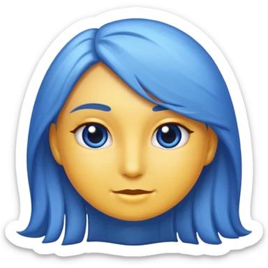Un emoji myrtille féminin avec des cils  sticker