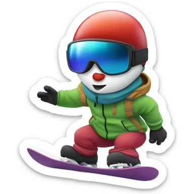 Apple snowboarding  sticker