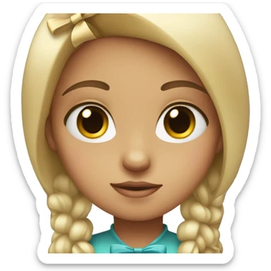 girl with bow and eyelashes  sticker