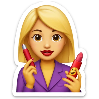 Emoji had lipstick and is holding phone and takis sticker