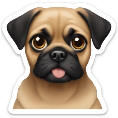 black cocker spainel pug mix, with brown eyes sticker
