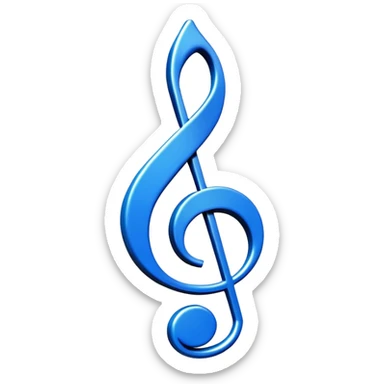 3D blue music icon logo note  no background unique y2k clipart sticker