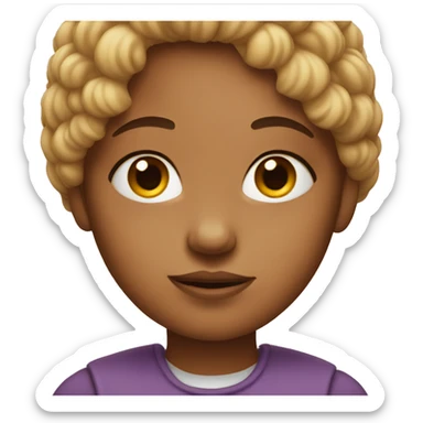 Girl with huge forehead  sticker