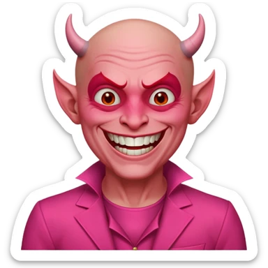 devil uncle bald in pink outfit sticker