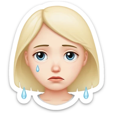 sad mood face with tears sticker