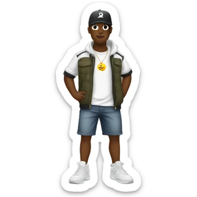 Pato vestido con ropa streetwear  sticker