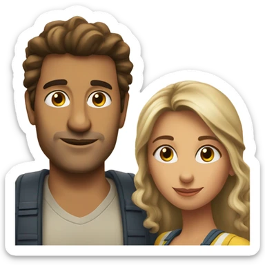 Couple of a Colombian man and an Australian woman sticker