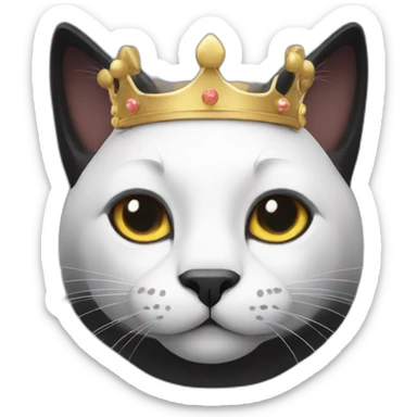black cat crown sticker