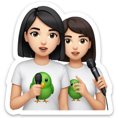 Dua lipa and duolingo are using spell by microphones in the karaoke sticker