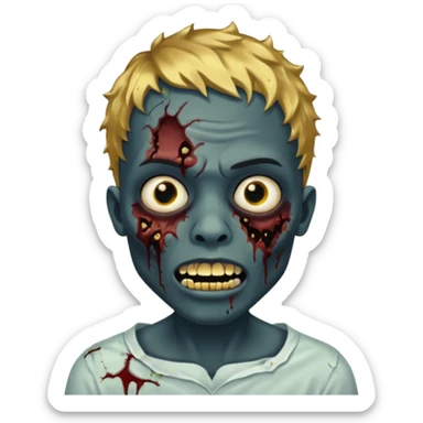 Quero um zumbi com a pele negra,com machucados no rosto (poucos) com dentes de ouro,com cabelos curtos ondulado, igual de iPhone  sticker
