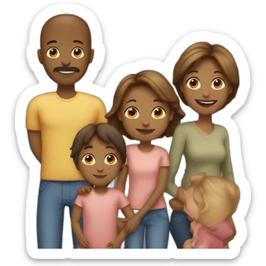 Parents with children  sticker