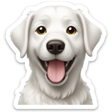 White dog happy sticker