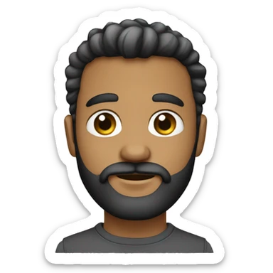 Garoto branco de barba olhos castanhos e cabelo baixo preto sticker