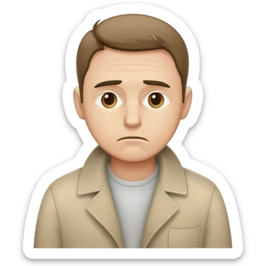 sad man with empty, turned-out pockets, neutral background sticker